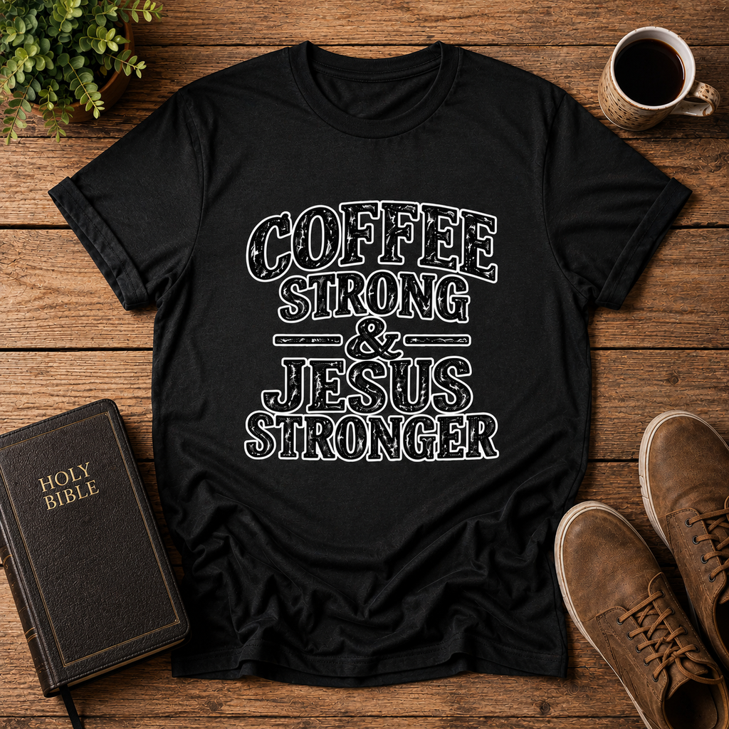 Coffee Strong and Jesus Stronger Shirt