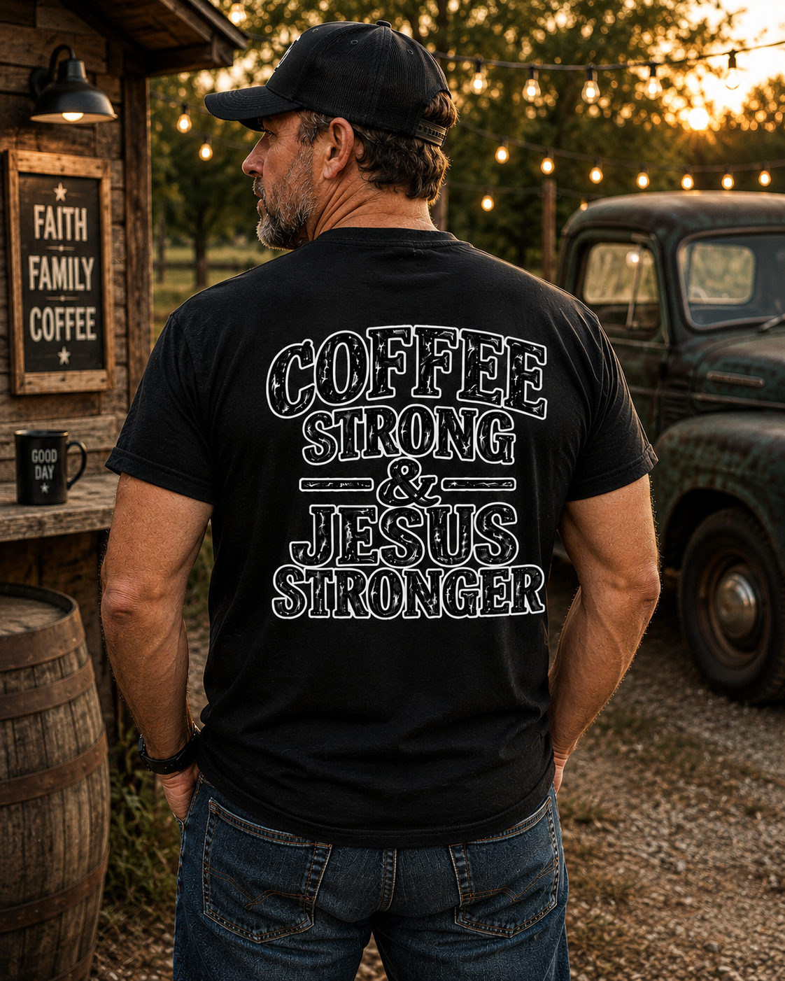 Coffee Strong and Jesus Back Image